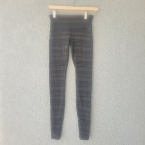 Lululemon Athletica Cyber Stripe Leggings in Black and Green